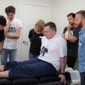 CPD Podiatry training showing foot mobilisation
