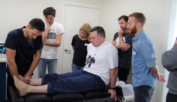 CPD Podiatry training showing foot mobilisation